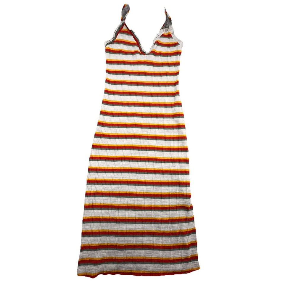 Zara Knit Striped  Rainbow Summer‎ Dress Size Small